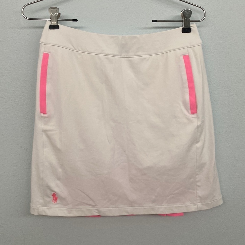 Polo golf skort white and neon pink